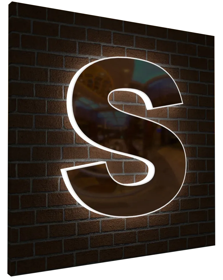 Edge Lit Sign profile S8 Verlicht